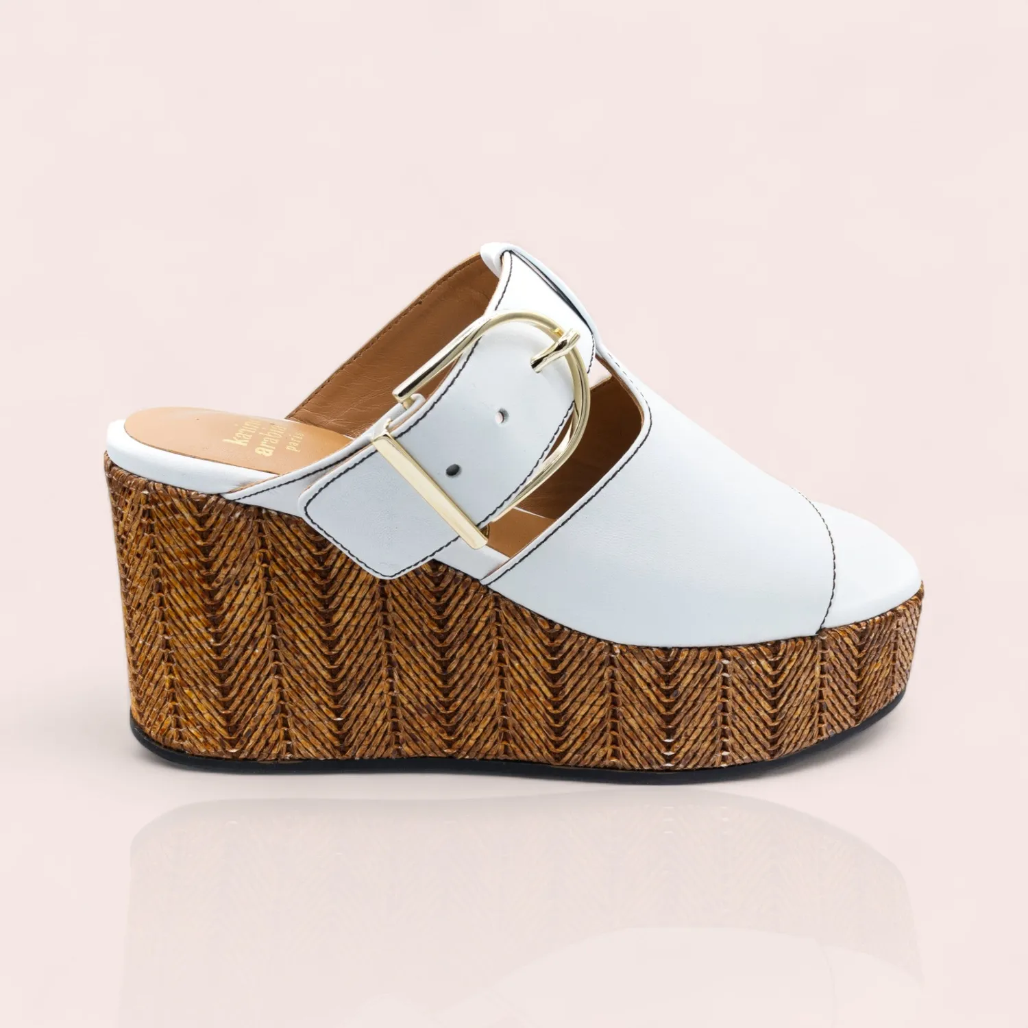 Karine Arabian Gerry mules compensées cuir 70 mm