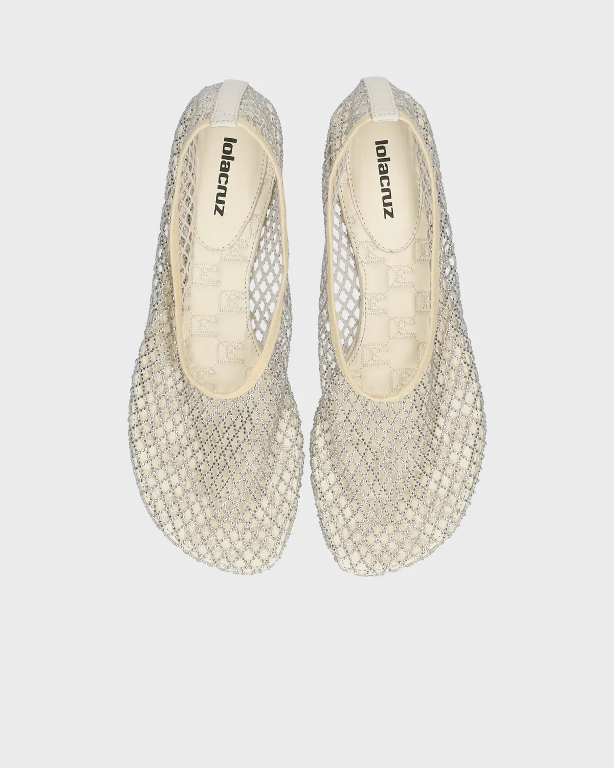Lola Cruz Ruby ballerines blanc cassé plat