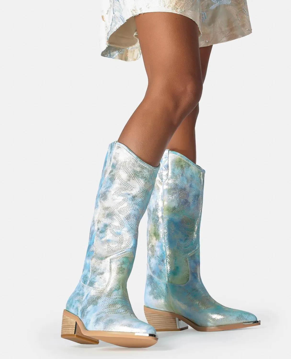 Alma en Pena V260254 bottes cowboy bleues 5 cm