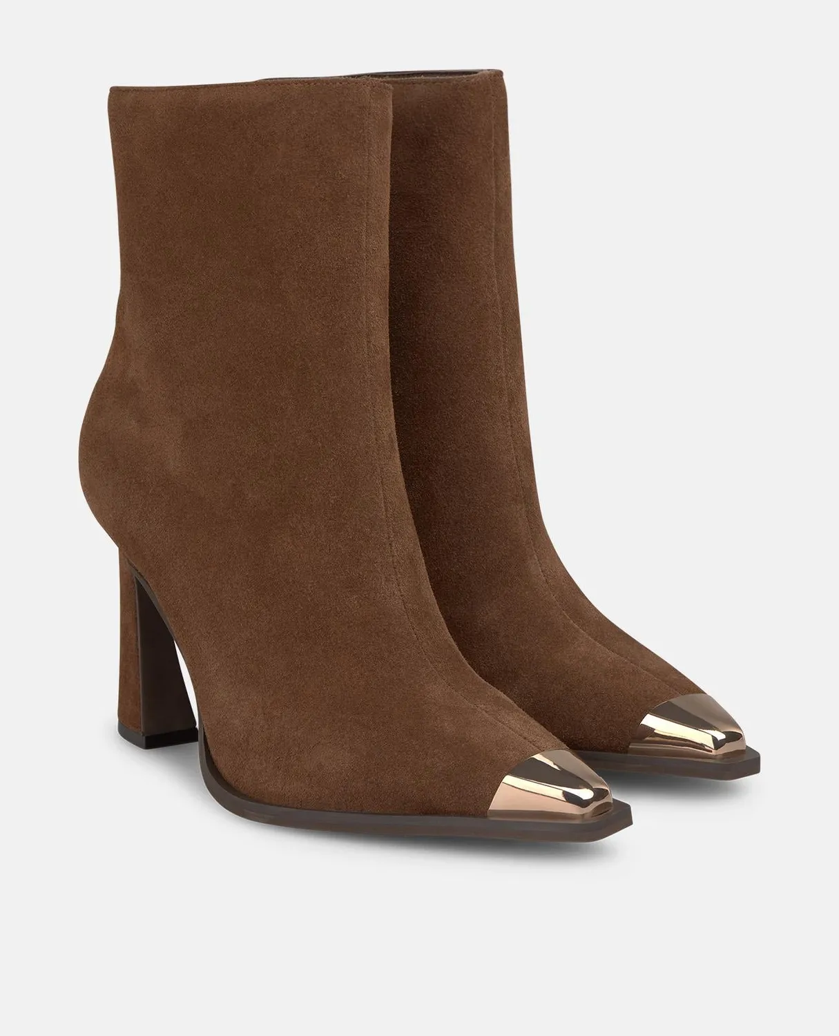 Alma en Pena I250646 bottines camel bout métal 9 cm