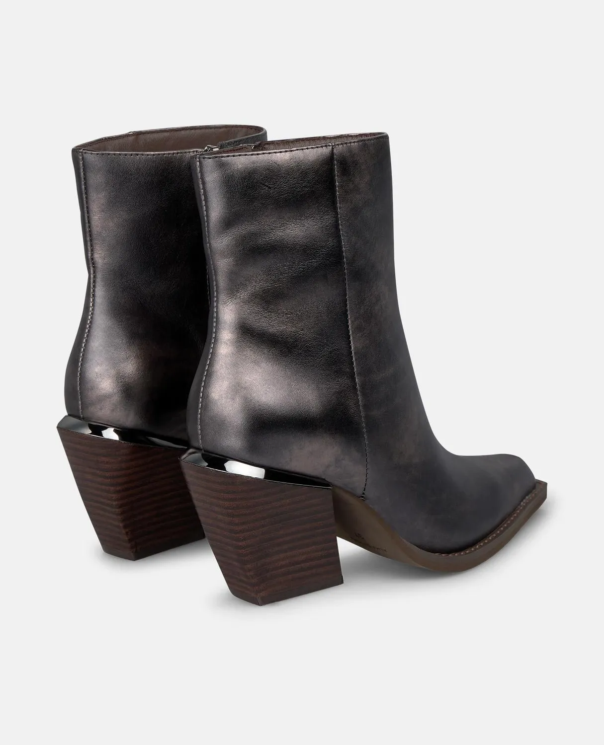 Alma en Pena I260750 bottines cuir argenté talon 8 cm