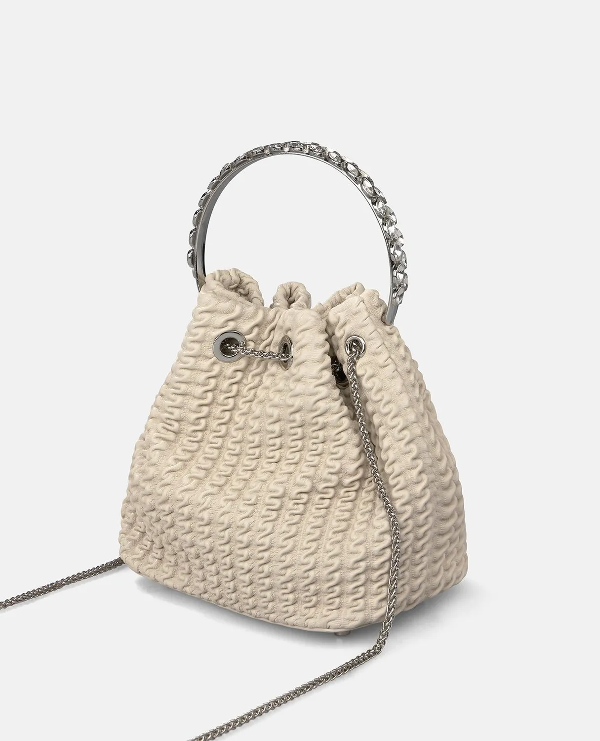 Alma en Pena V26BG057 sac seau cuir gris relief
