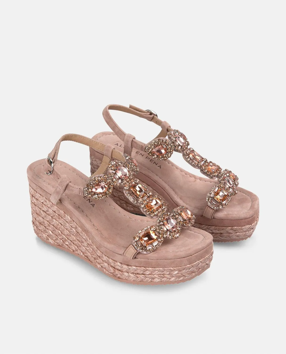 Alma en Pena V251350 Compensées rose poudré strass 7 cm