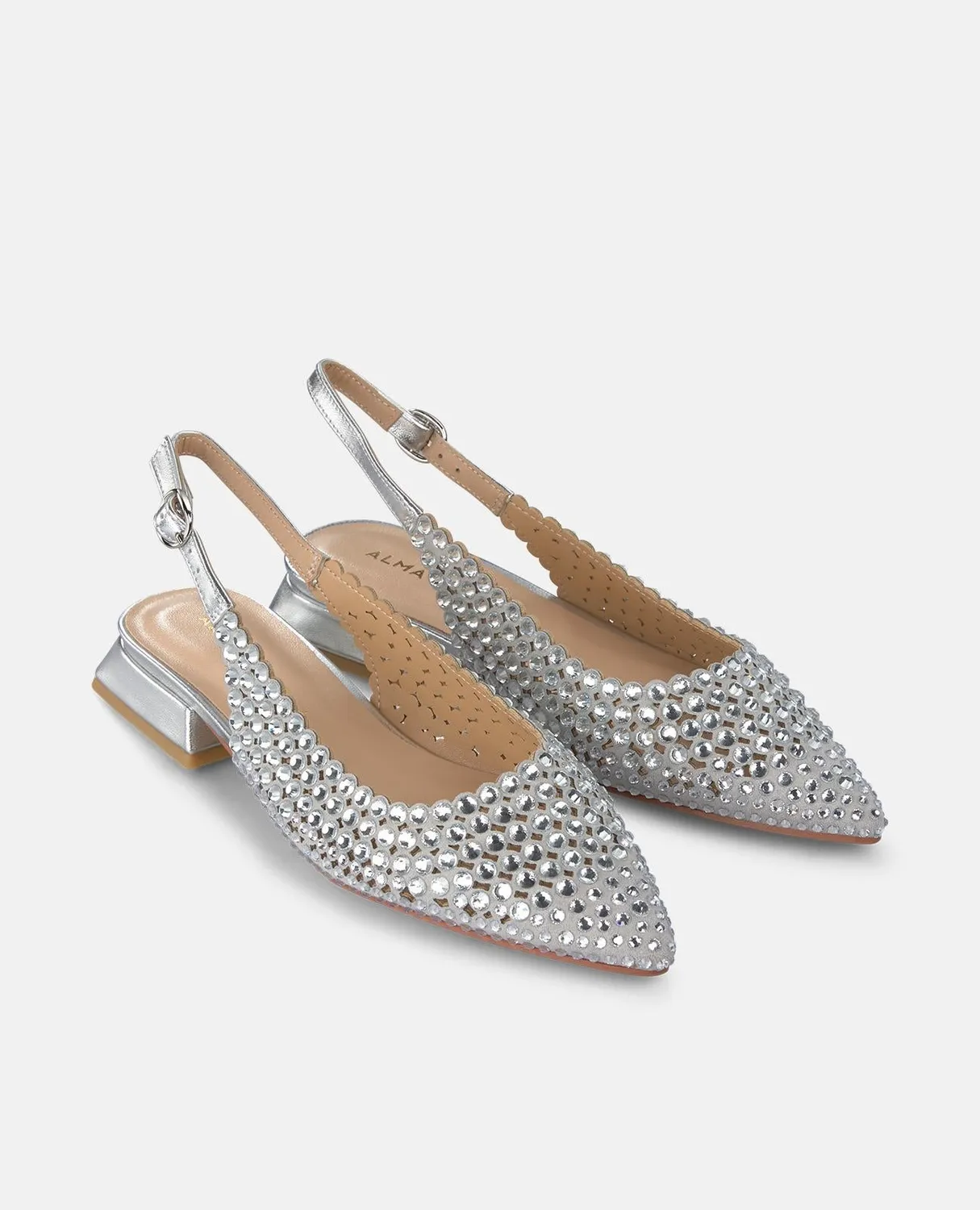 Alma en Pena V250488 ballerines argenté strass 2 cm