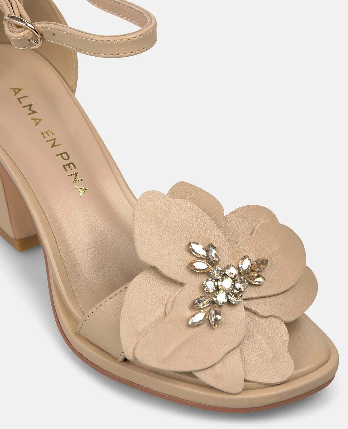 Alma en Pena V262401 sandales cuir beige fleur 8,5 cm