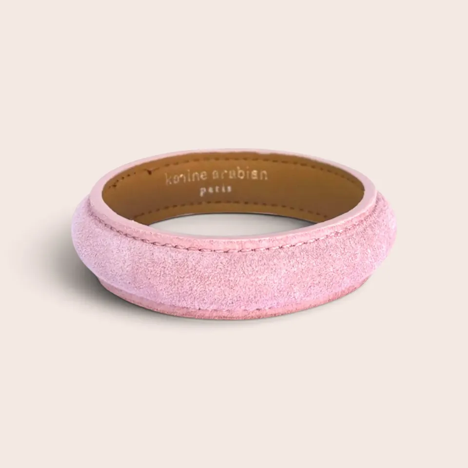Karine Arabian JONC bracelet cuir rose pâle