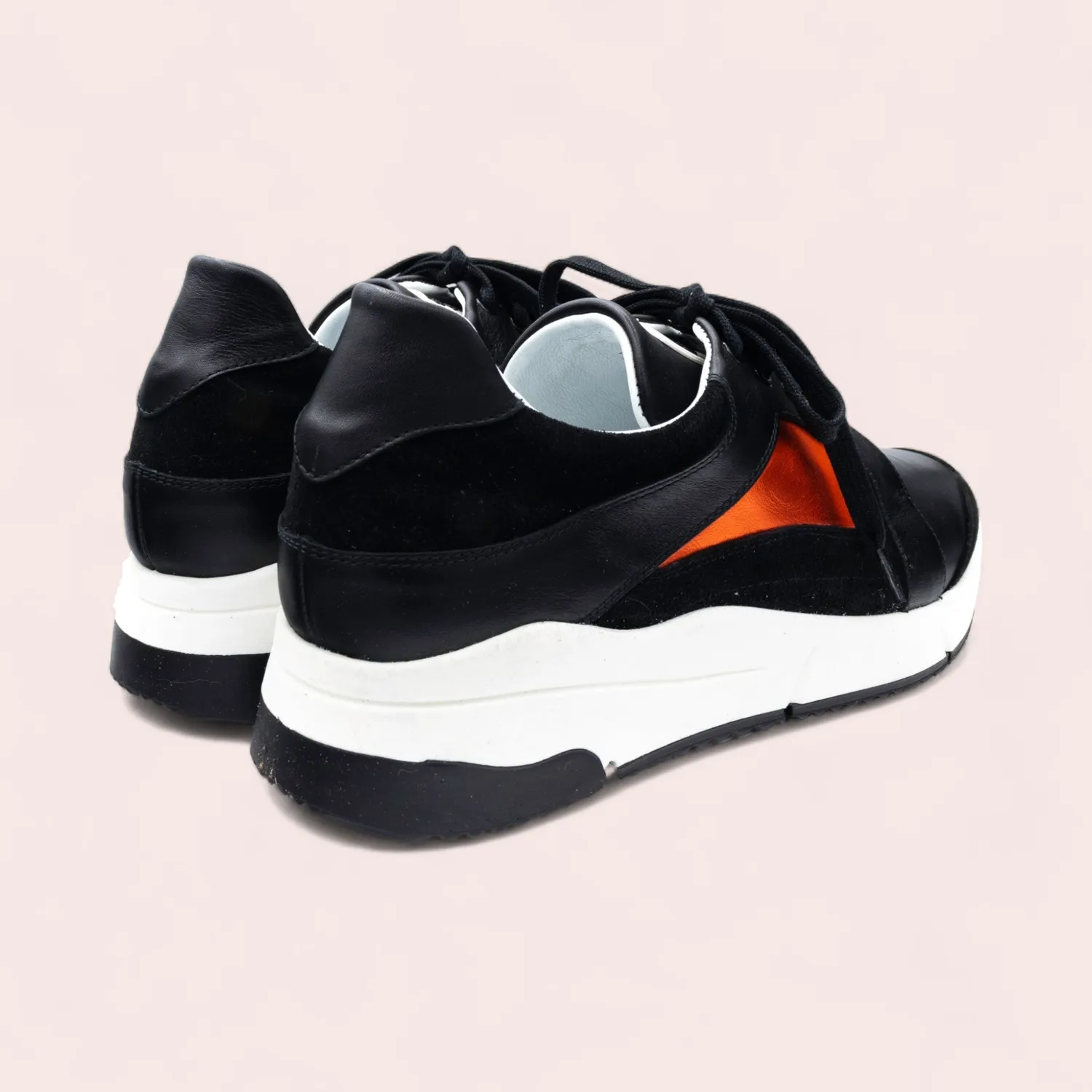 Karine Arabian Emma sneaker cuir noir cuivre 41 semelle 25 mm