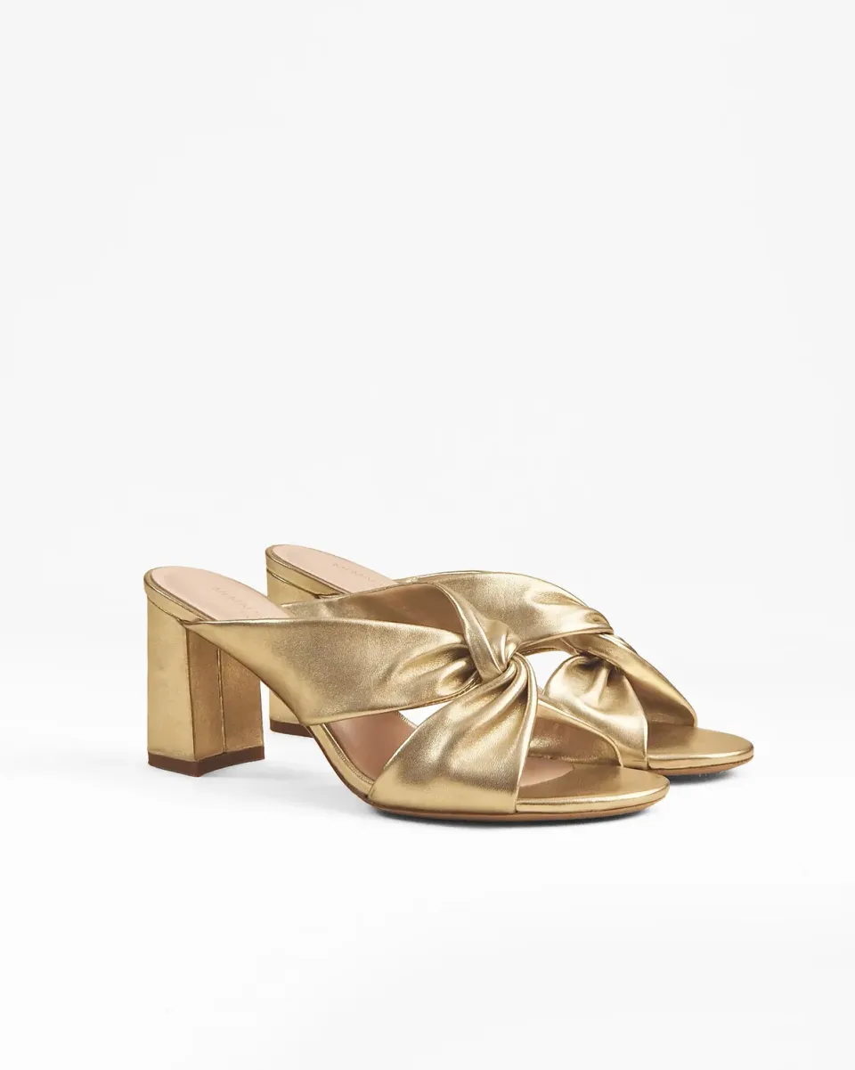 Mi/Mai Tamarama Gold mules à talon doré Diane Perreau