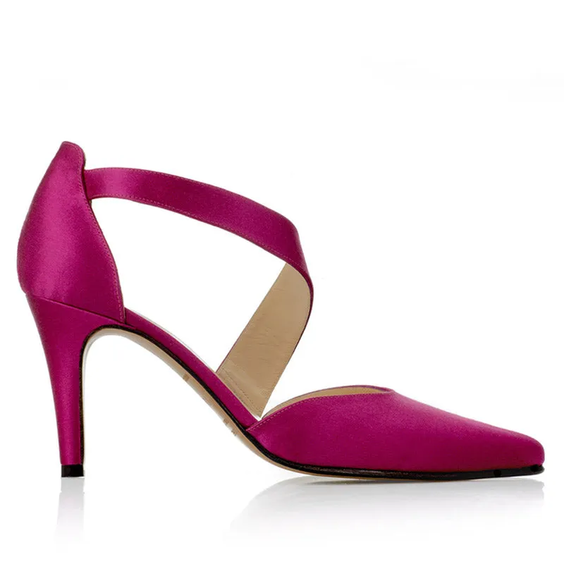 Bégum Paris Budapest escarpins satin fuchsia talon 8 cm
