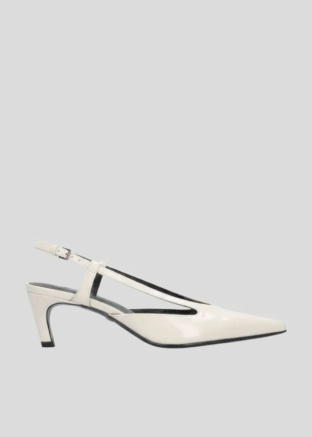 Lola Cruz Letizia Pumps 55 escarpins écru talon 5,5 cm