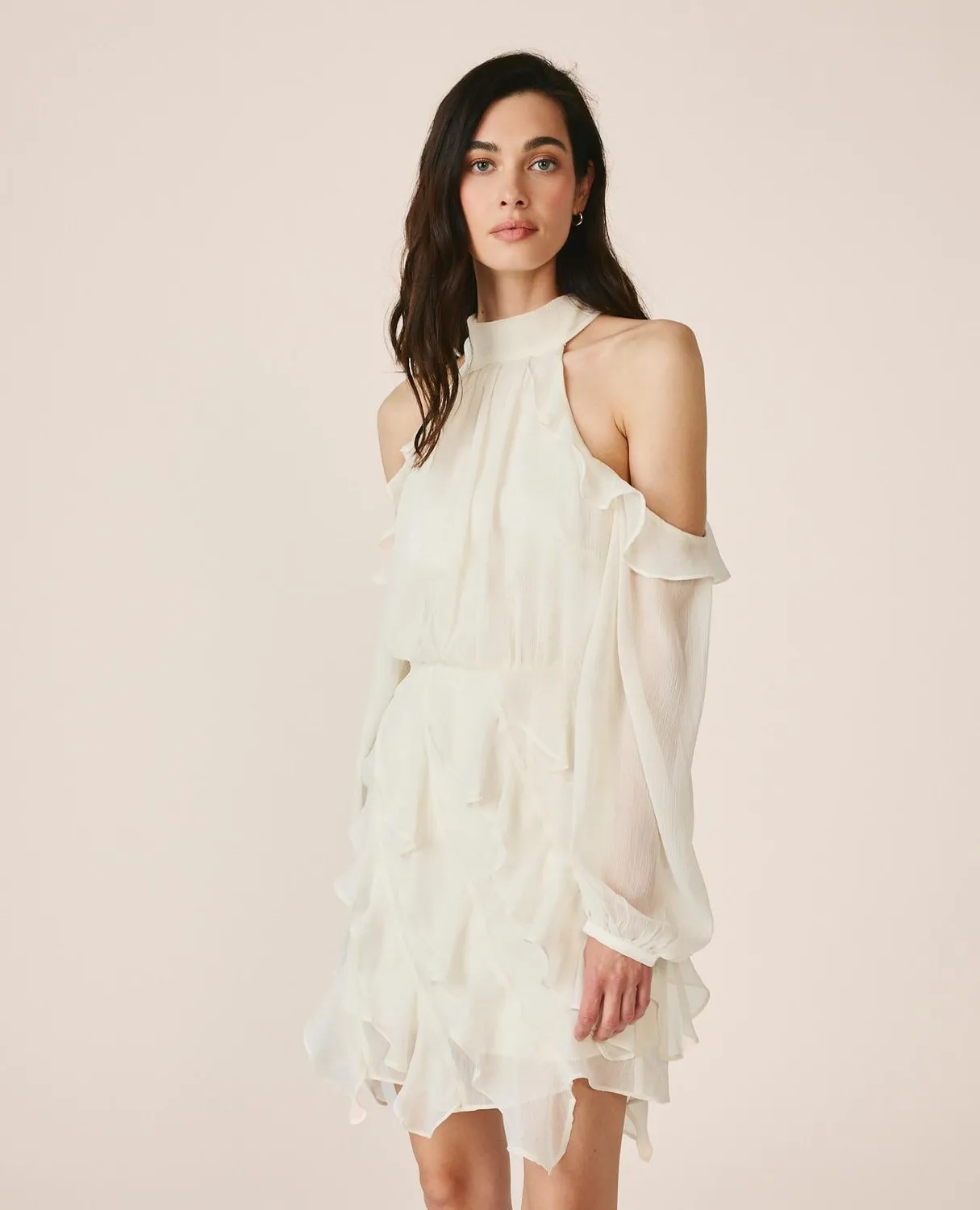 Alma en Pena V26CL0105 robe halter blanche gaze