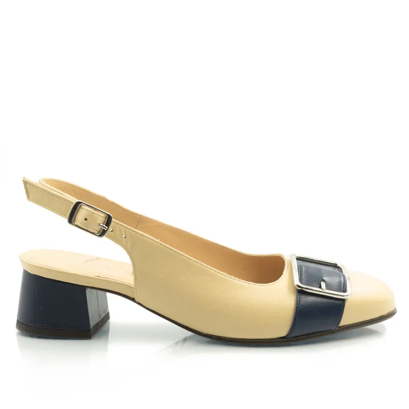 Bégum Paris Silverstone escarpin beige python 4 cm