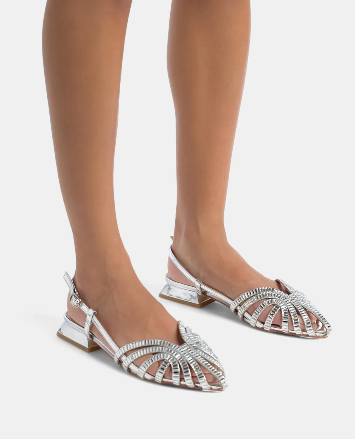 Alma en Pena V250493 sandales plates argent strass