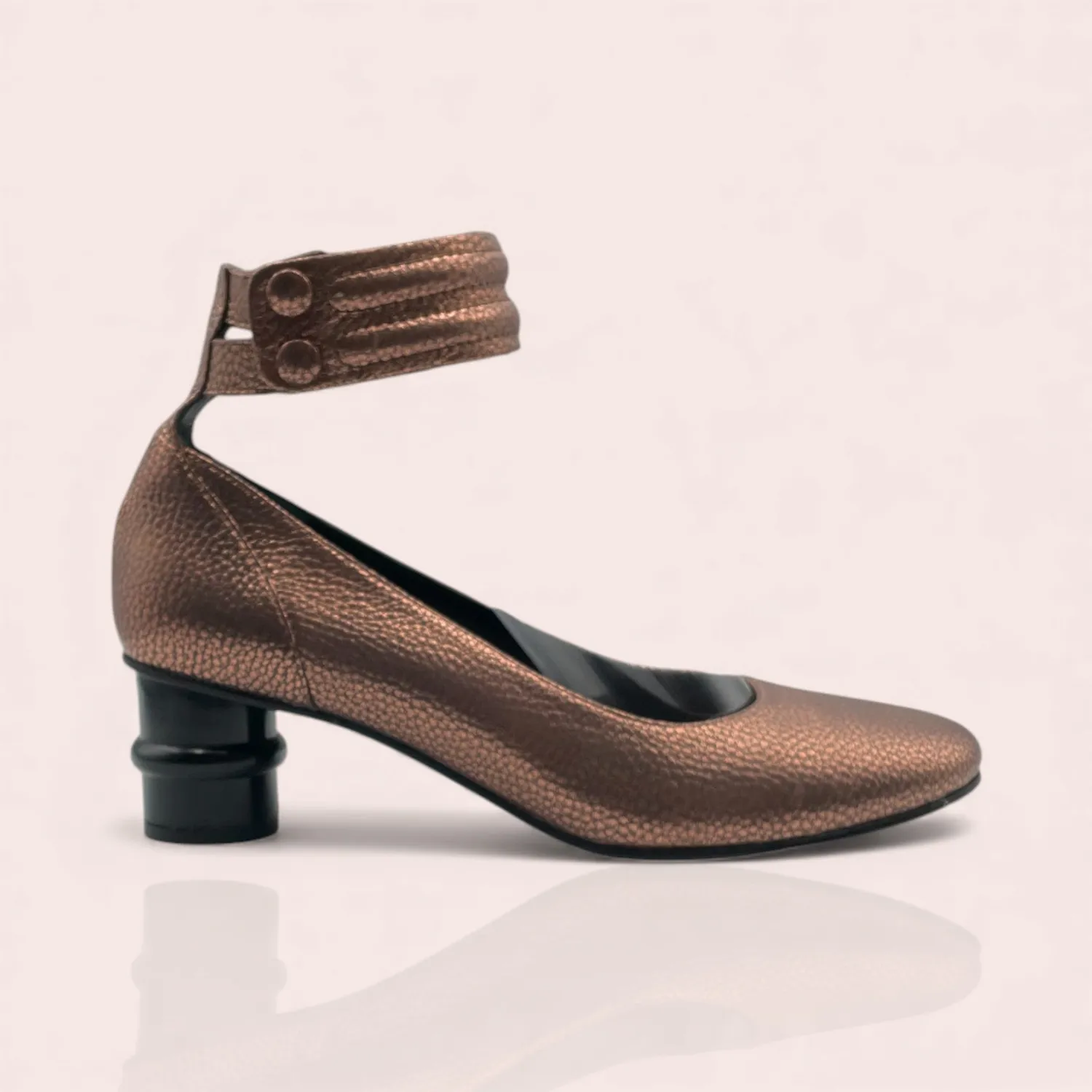 Karine Arabian Sofie escarpins rose cuir métallisé