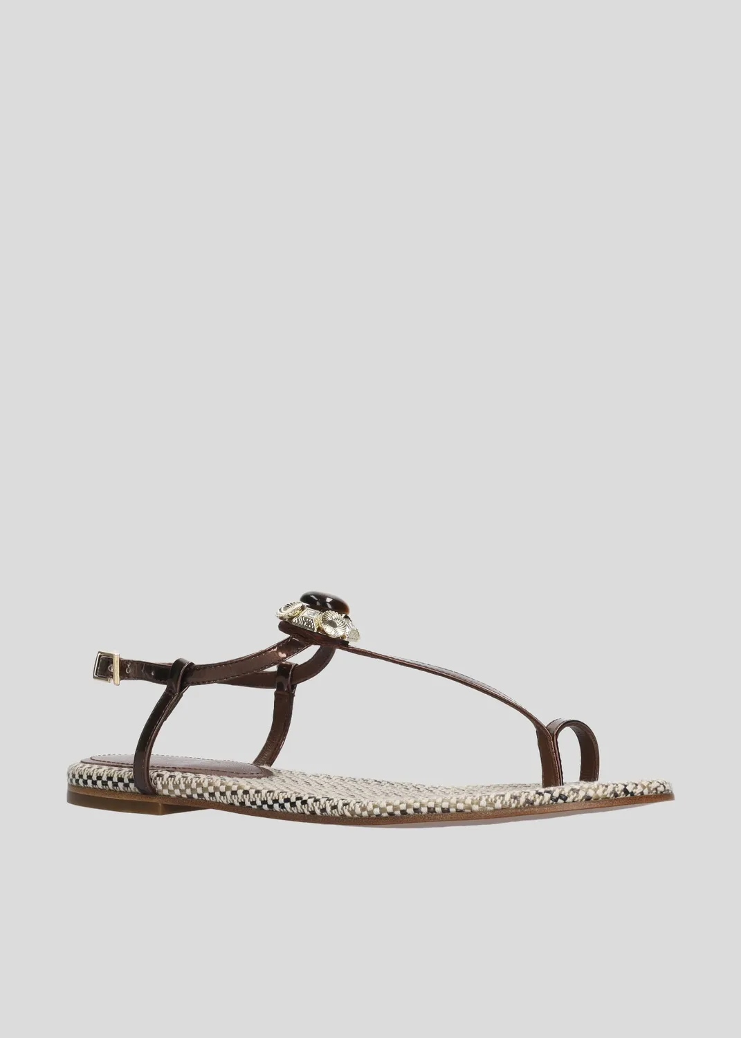 Lola Cruz Margot sandales plates marron