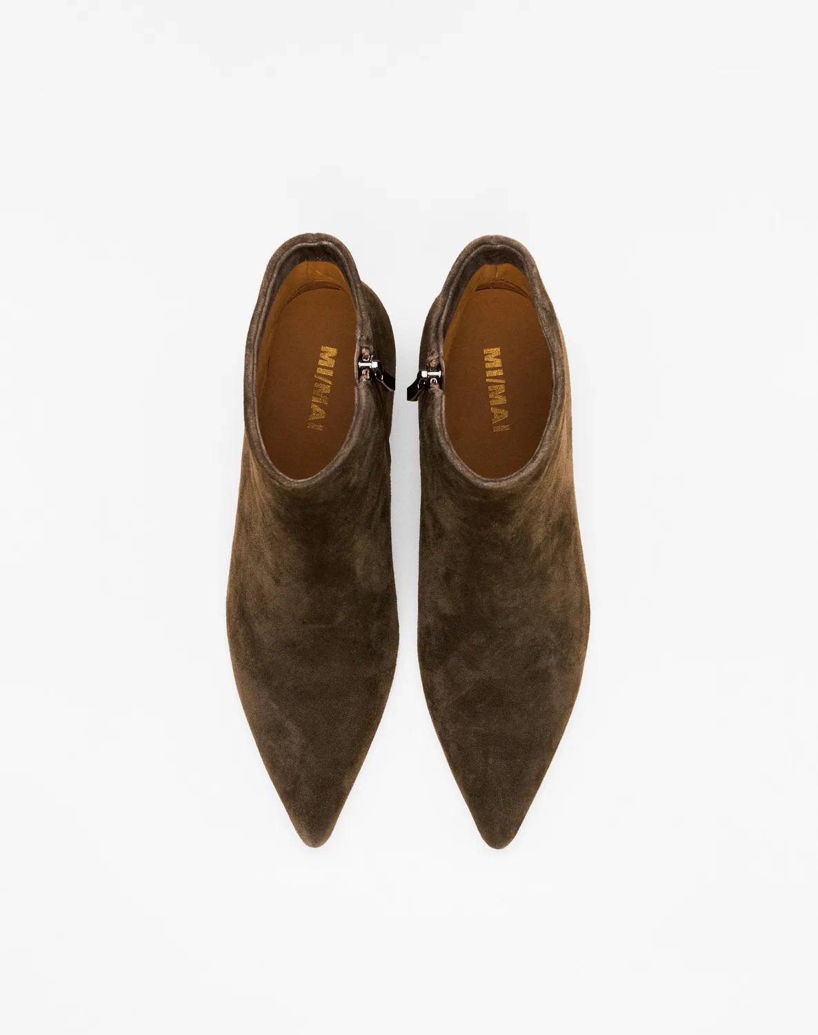 Mi/Mai Noura Low Kaki Suede bottines talon 6 cm