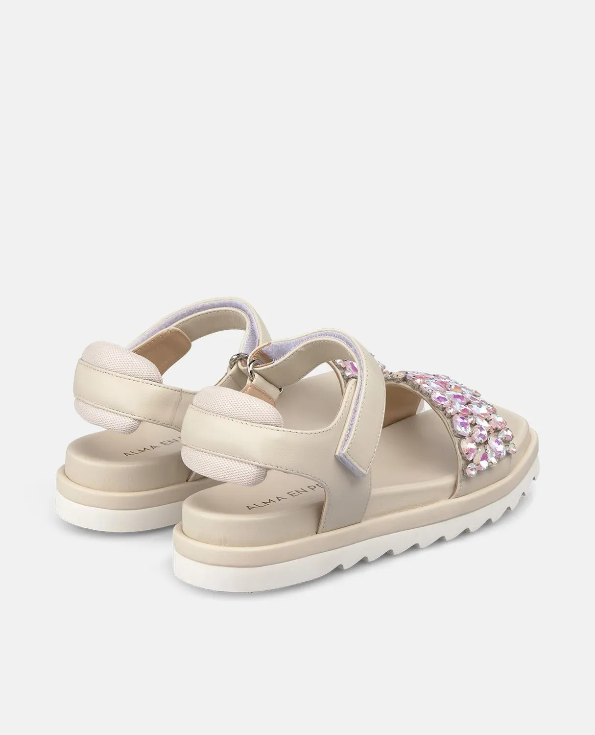 Alma en Pena V251803 sandales plates strass blanc