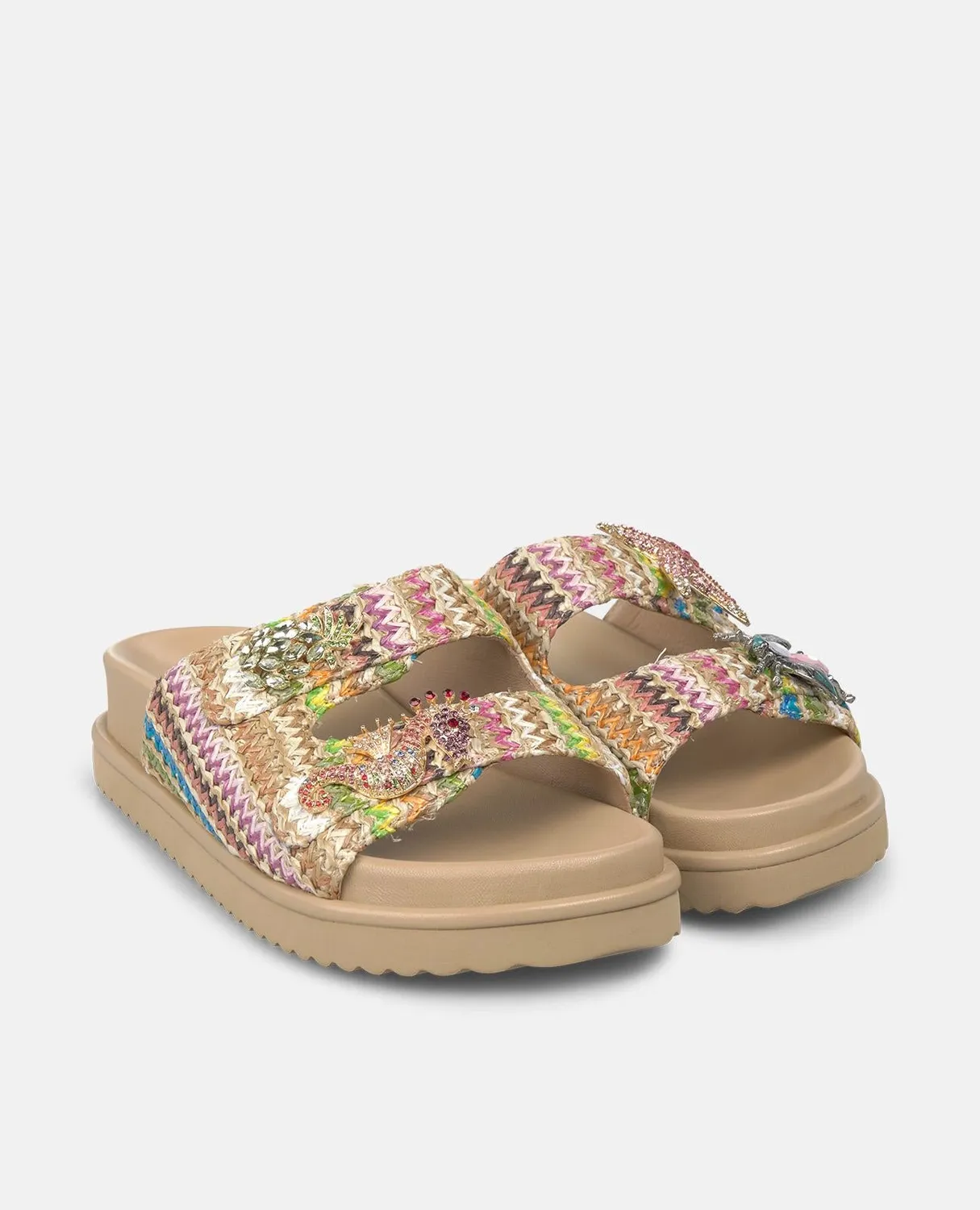 Alma en Pena V267502 sandales plateforme rafia multicolor