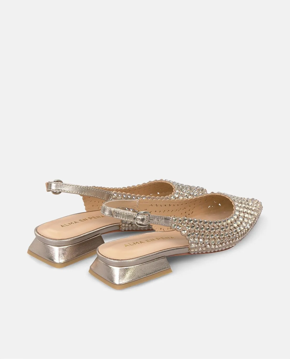 Alma en Pena V250488 chaussures plates cuir bronze