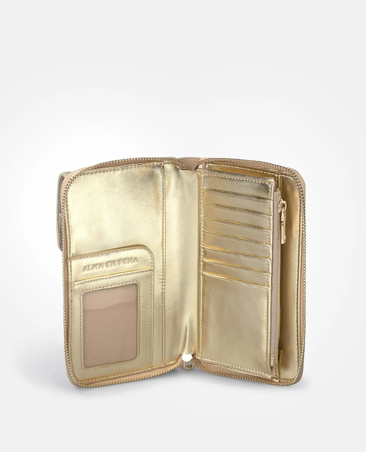 Alma en Pena V26WT016 sac portefeuille cuir camel clouté