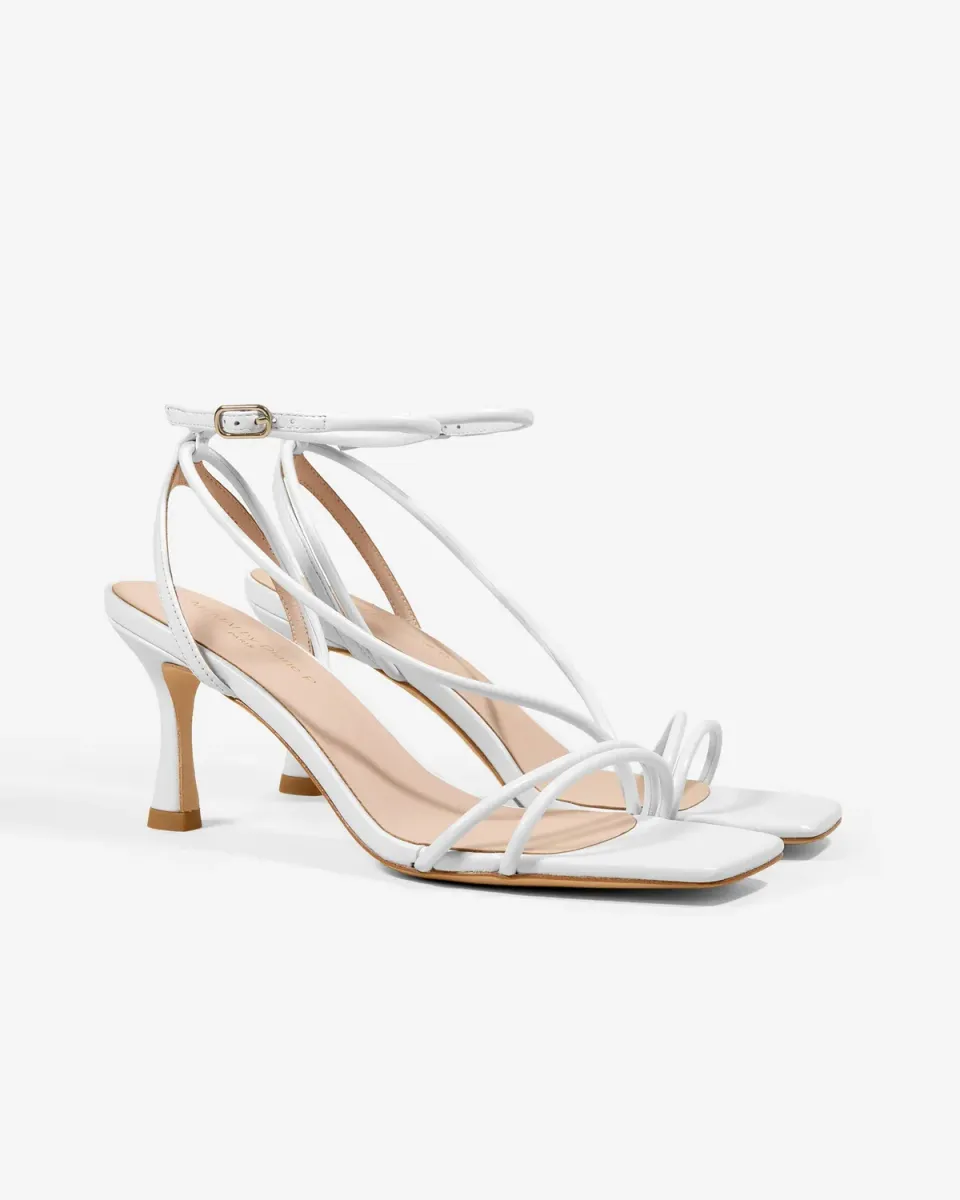 Mi/Mai Bondi White sandale talon blanc cérémonie