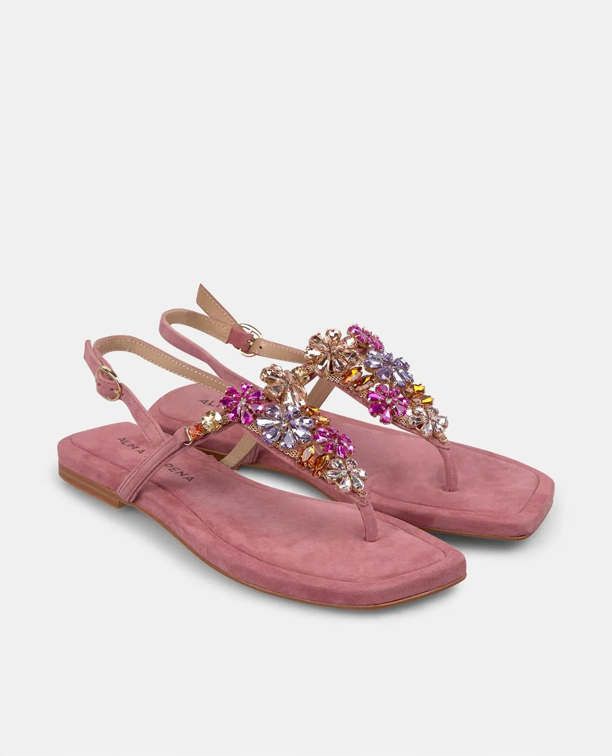 Alma en Pena V251917 tongs lilas plates strass