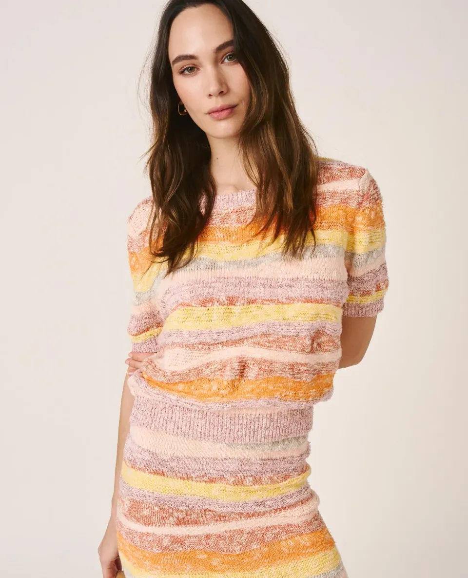 Alma en Pena V26CL0608 top maille coton orange