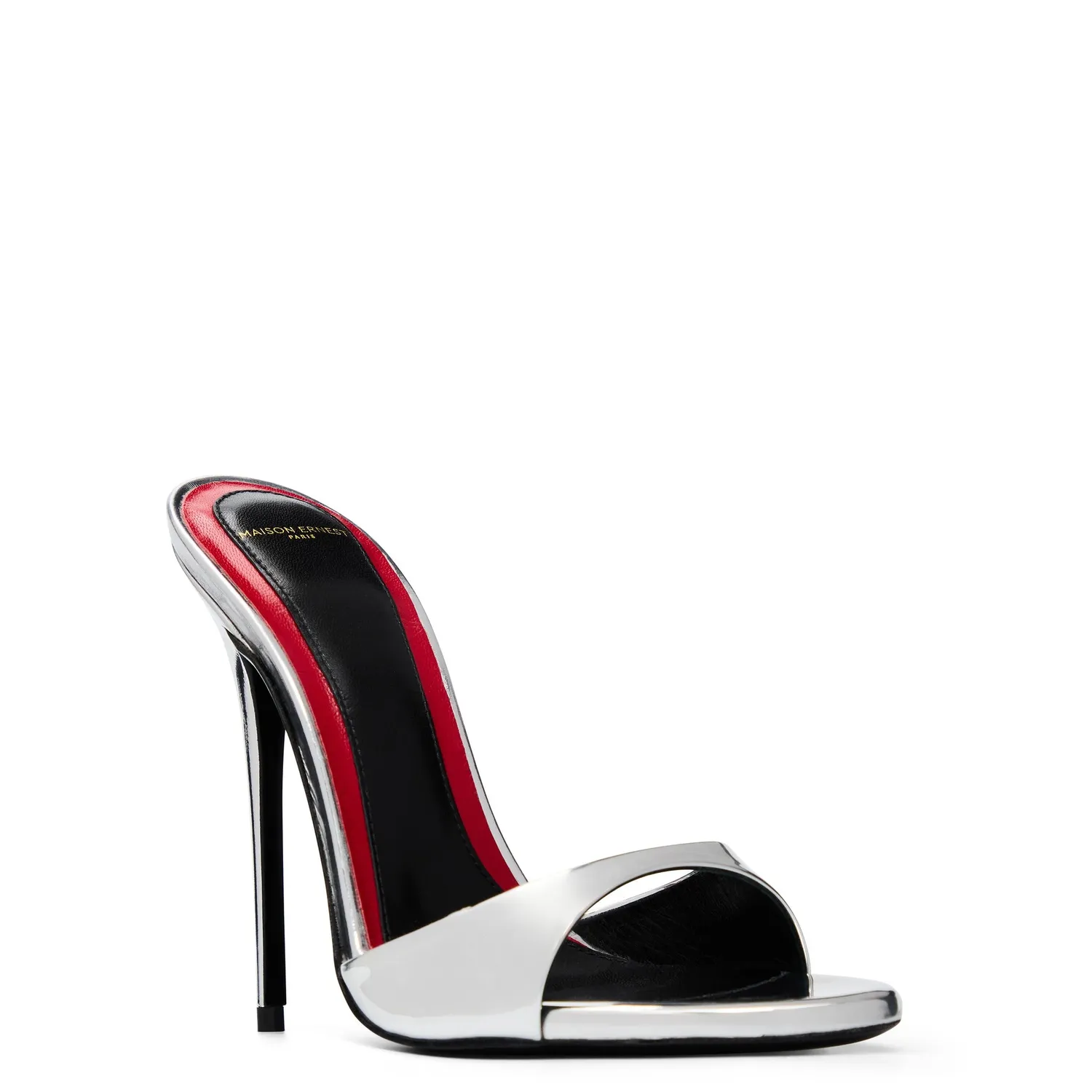 Maison Ernest Lidylle 120 mules cuir vernis argent