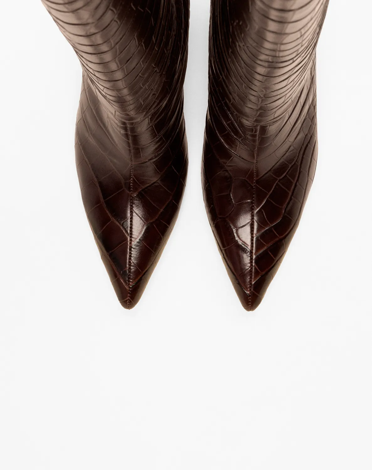 Mi/Mai Wassily Chocolate Croc bottes cuir croco