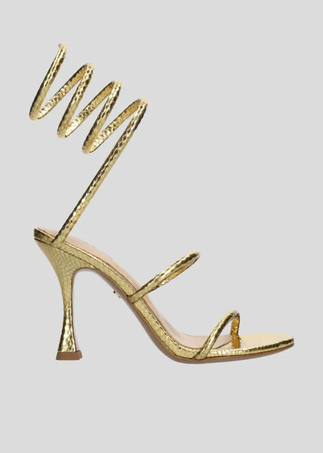 Lola Cruz Greta 95 sandales dorees talon 9,5 cm