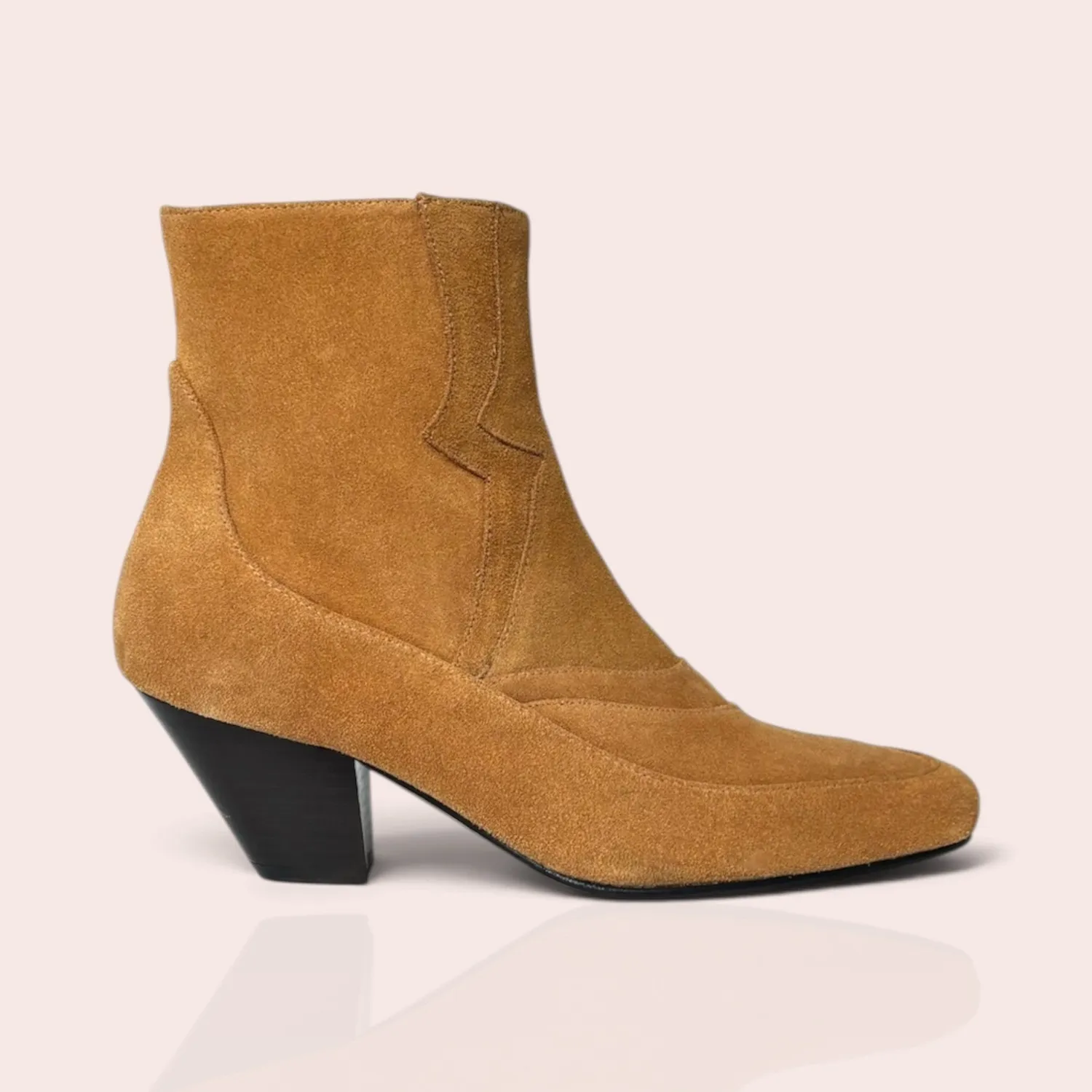Karine Arabian MARTIN bottine camel velours talon 50
