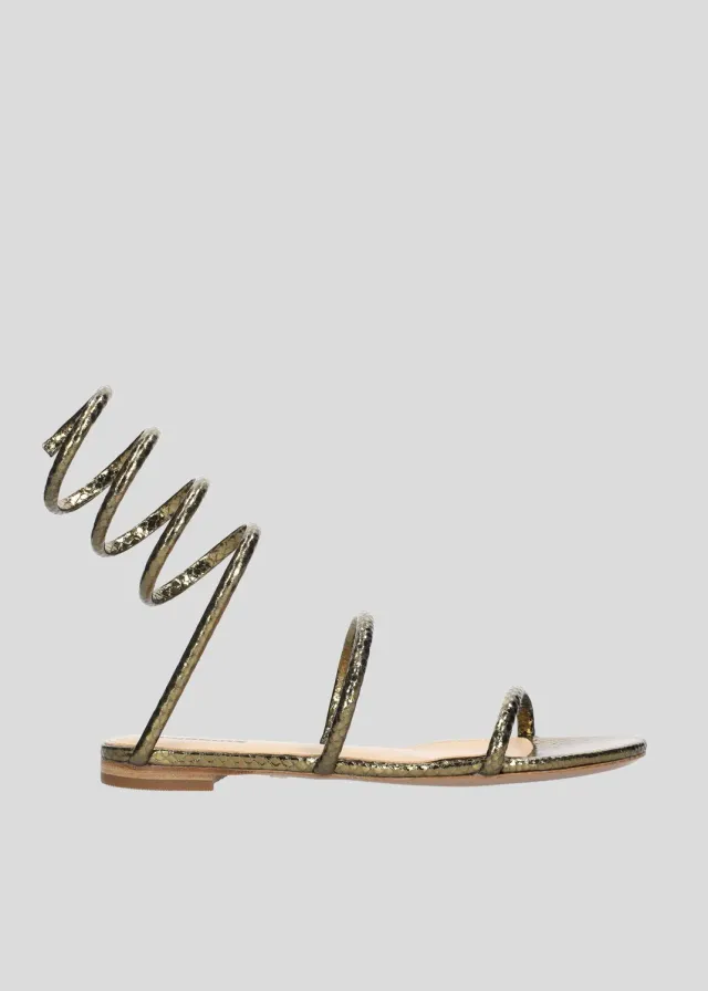 Lola Cruz Piale sandale plate kaki