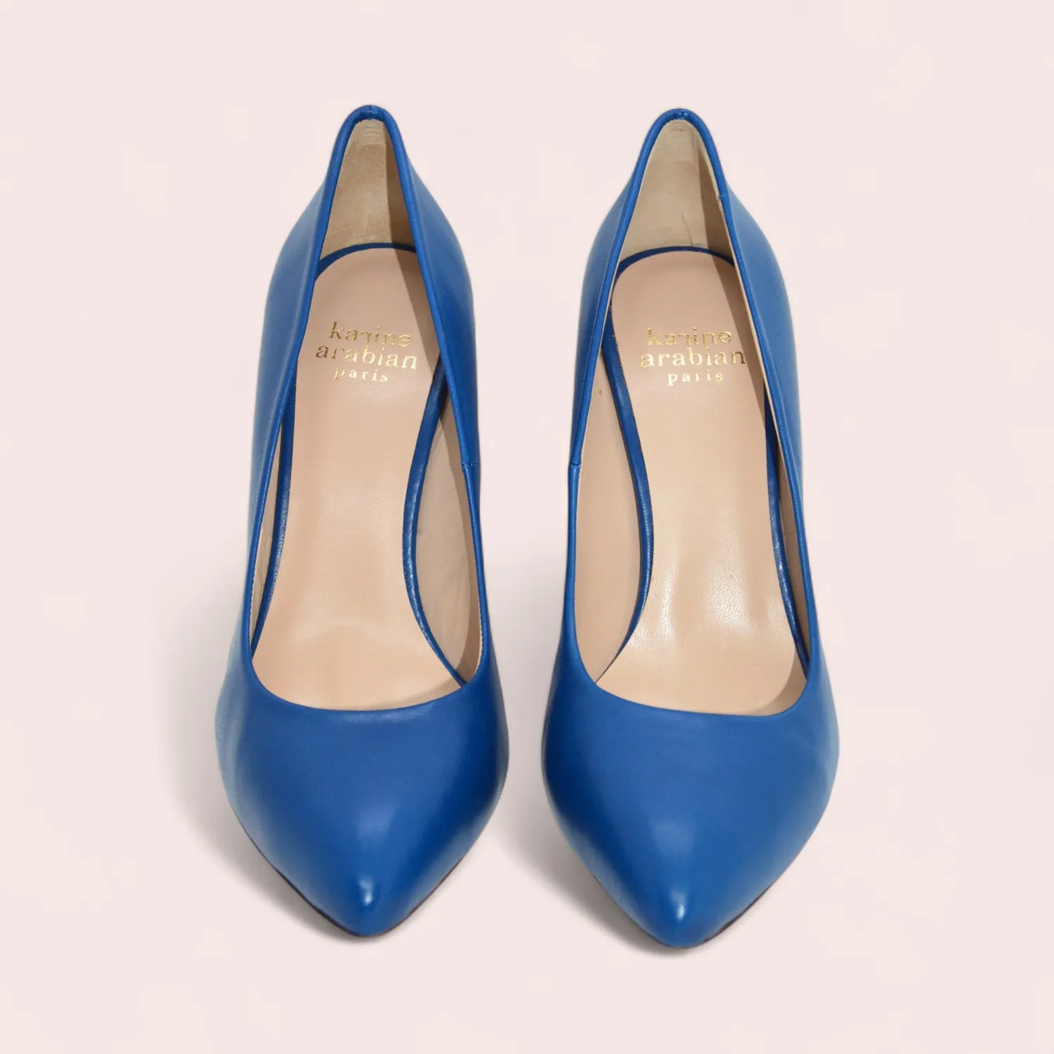 Karine Arabian PUMP escarpin cuir bleu royal 95 mm