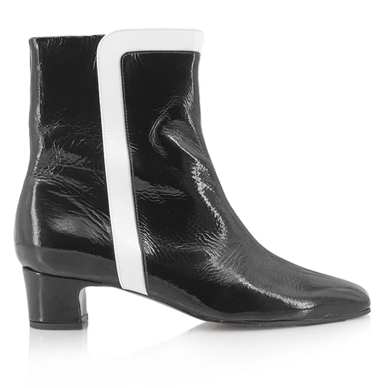Bégum Paris Chéri Vogue bottine vernie presque noir 30mm