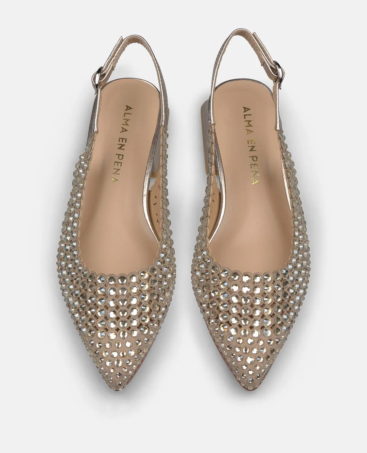 Alma en Pena V250488 chaussures plates cuir bronze