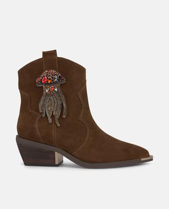 Alma en Pena I250905 bottines plates camel strass