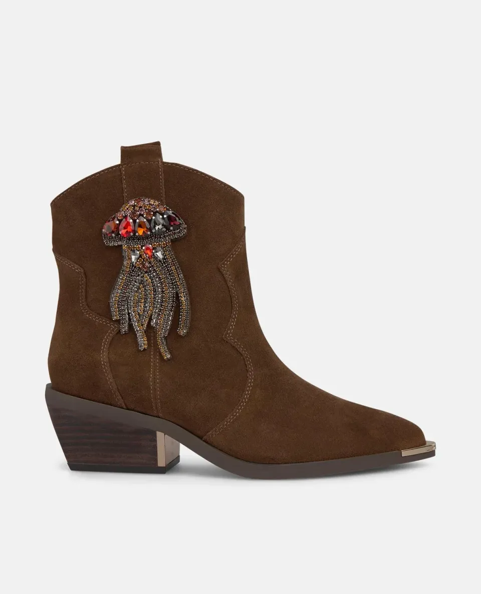 Alma en Pena I250905 bottines plates camel strass
