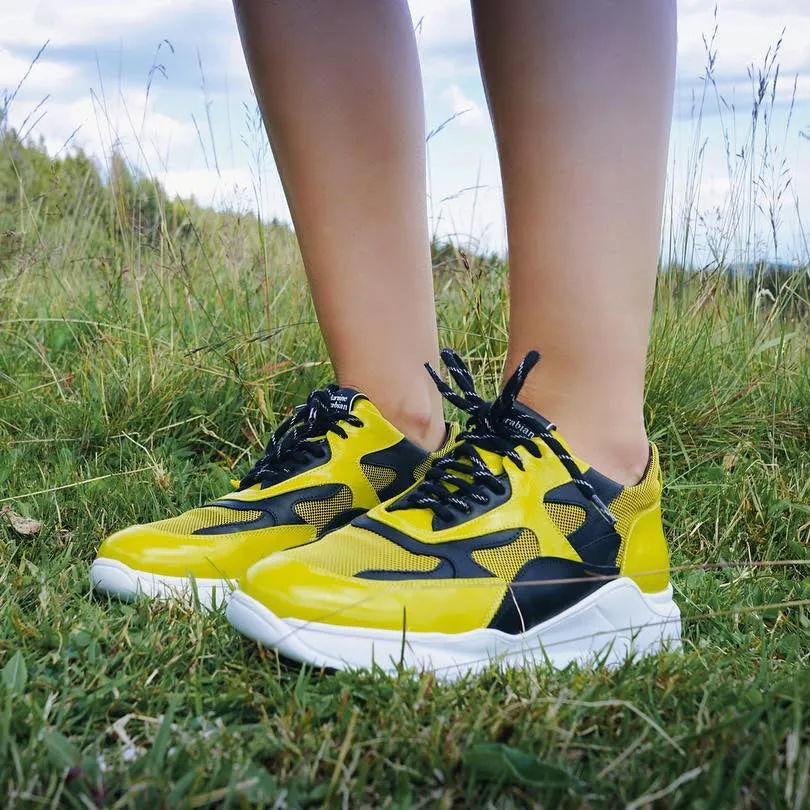 Karine Arabian Manon sneakers cuir jaune noir 36-40