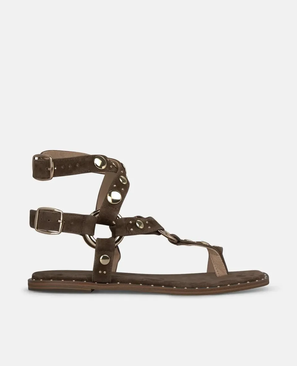 Alma en Pena V268211 sandale plate cuir coffee