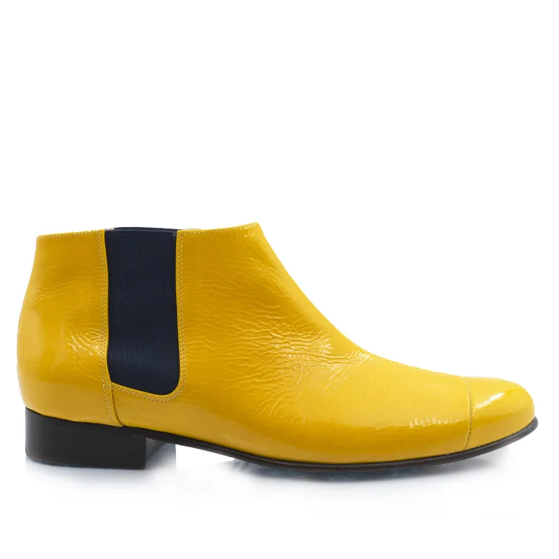 Bégum Paris Lucrèce vogue bottines vernies jaune talon 2 cm