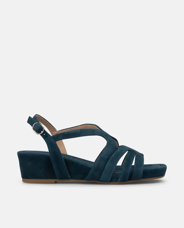 Alma en Pena V267700 sandales compensées bleues cuir