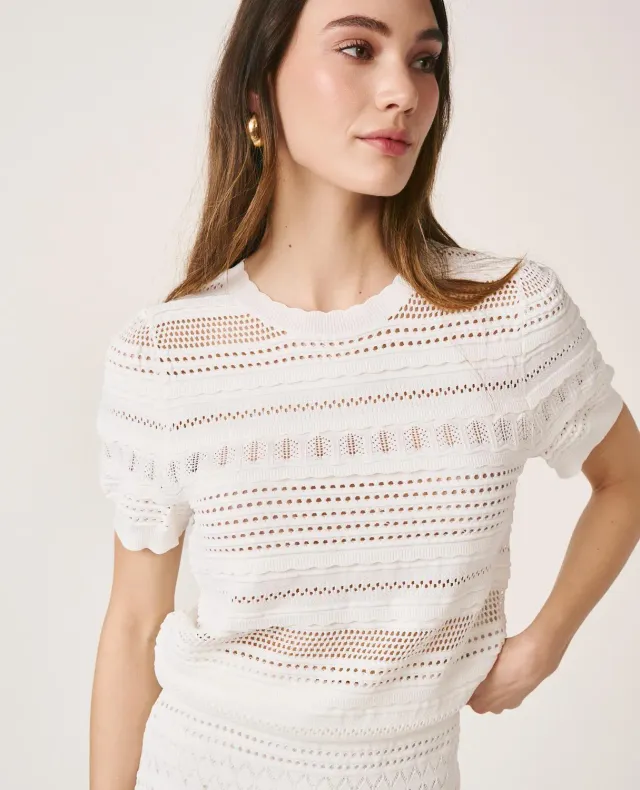 Alma en Pena V26CL0607 top blanc viscose
