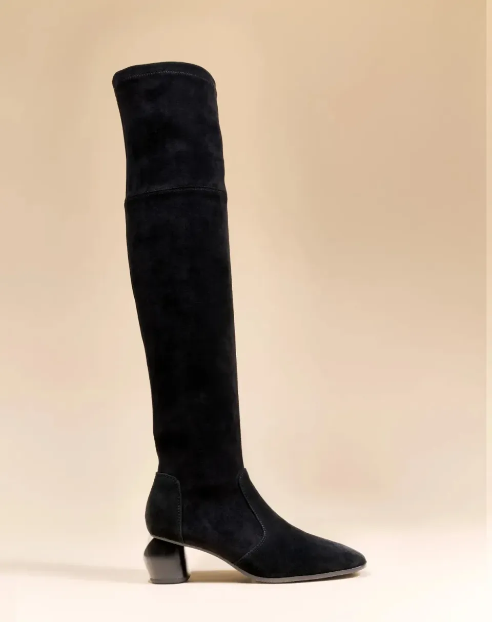 Mi/Mai Gae Low Black cuissardes noires talon 5cm