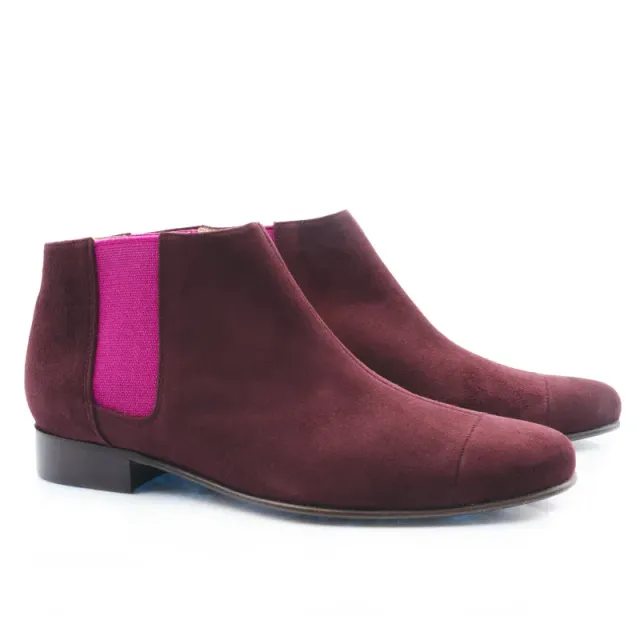 Bégum Paris Lucrèce bottines grenat talon 2 cm