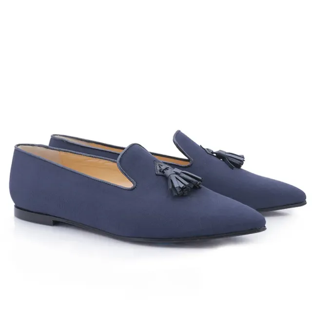 Bégum Paris Chistera ballerines marine gros grain