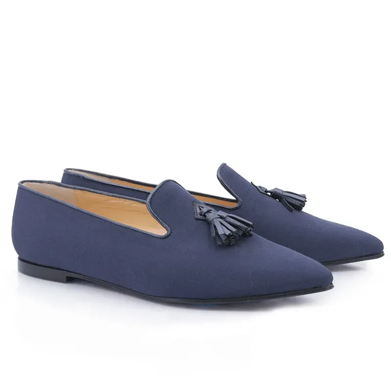 Bégum Paris Chistera ballerines marine gros grain