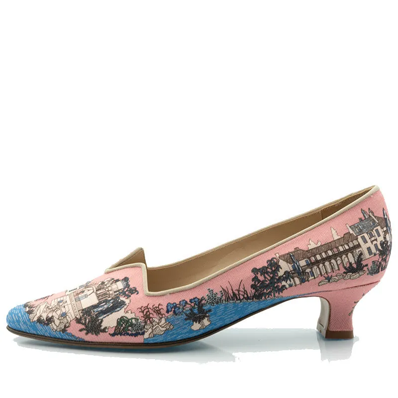Bégum Paris Marquise Trianon escarpin toile bleue 40 mm
