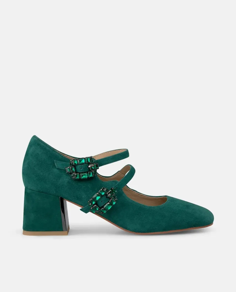 Alma en Pena I250325 escarpins vert daim 6 cm
