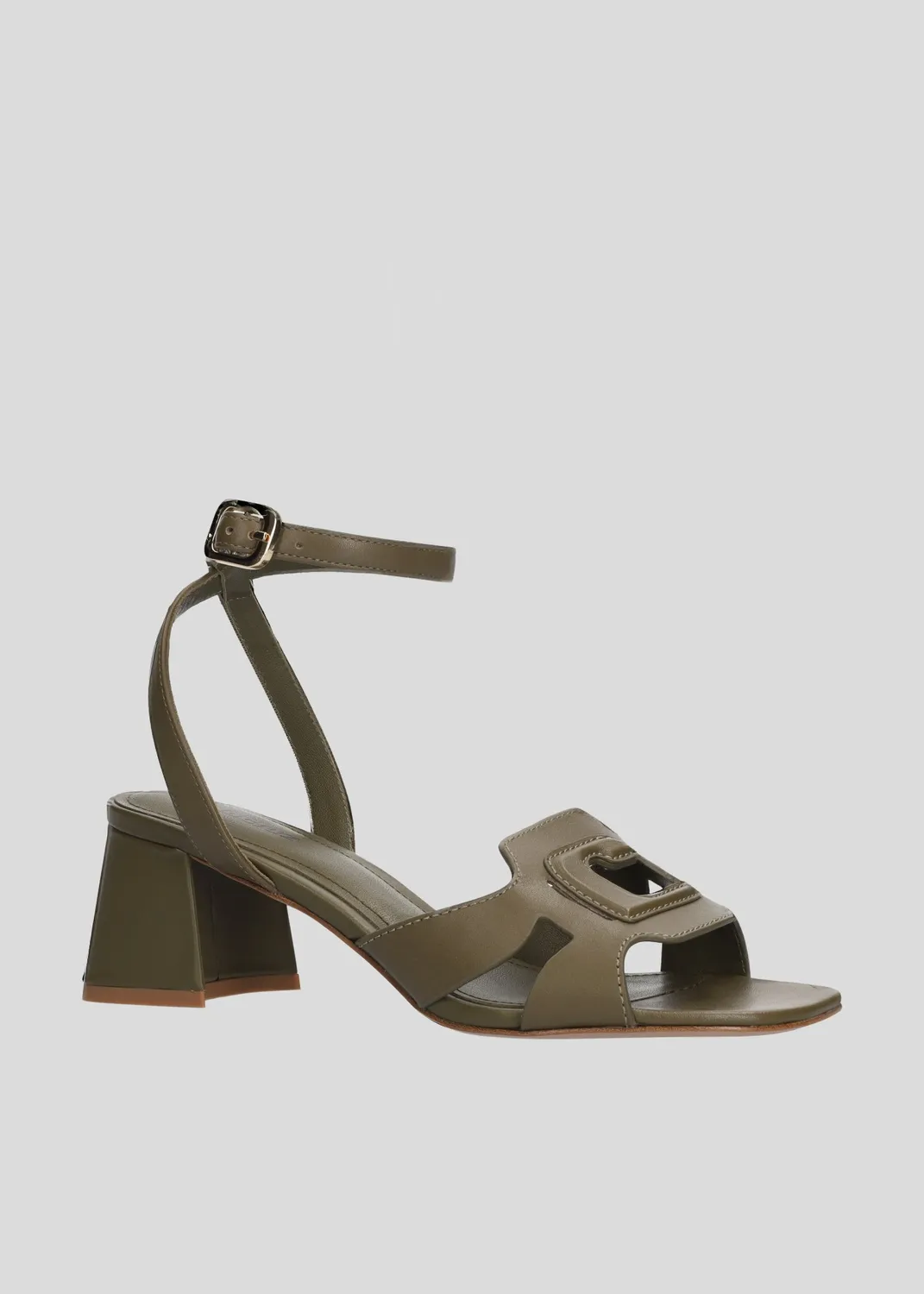 Lola Cruz Cuirine sandales à talon kaki