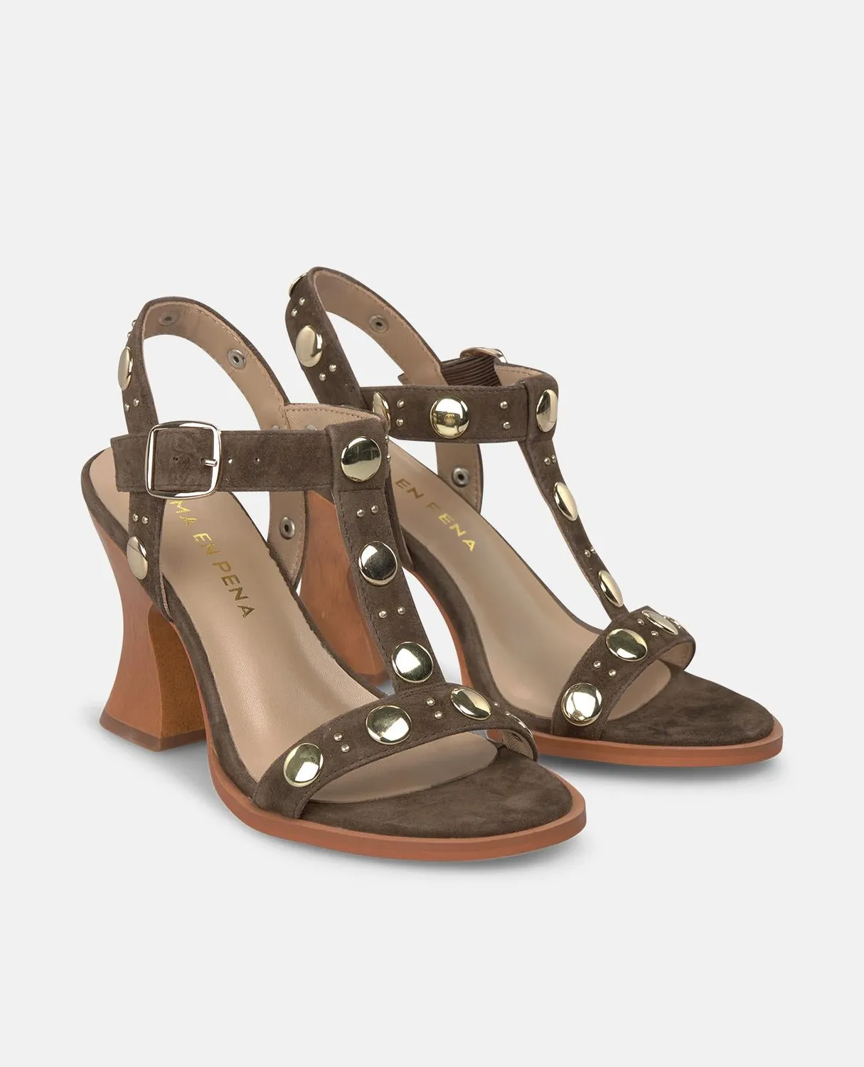 Alma en Pena V262454 sandales marron cuir talon 8 cm